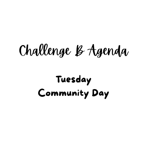 4.1 Challenge B Agenda - TUESDAY Community Day